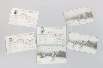 null 1909 et 1913. 6 CPA rares. a) 1909. 3 cartes photos d'action prises lors de...