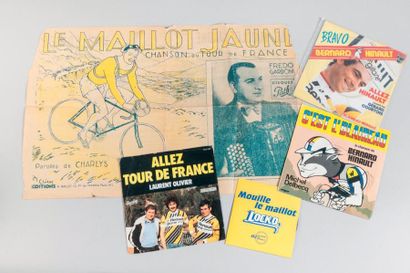 null 1920-1987. Maillot jaune. 8 pièces «musicales» autour du symbole: un grand et...
