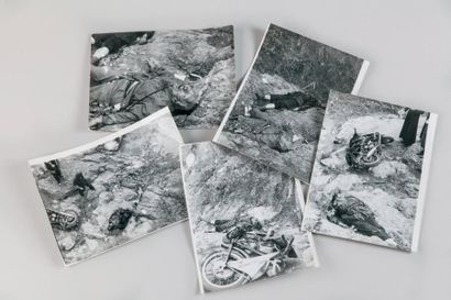 null 1957. Terrible document: 5 photos de presse originales de l'accident mortel...
