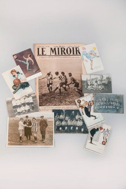 null 1916-1920. Foot féminin: 10 pièces rares: a) Numéro du «Miroir» du 1/2/1920,...