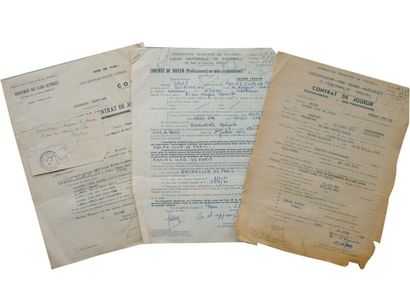 null 1947.1952, 1963. Renouvellement de contrat de joueur professionnel (27 x 21...