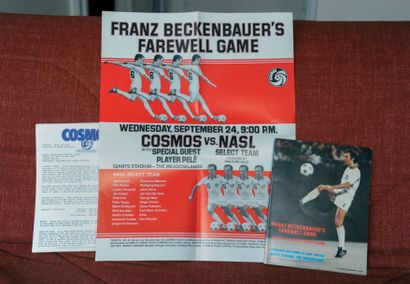 null 1980. Programme d'adieu au Cosmos de Beckenbauer (avec Pelé comme invité d'honneur)....