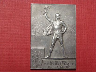 null Plaquette en bronze argenté (6 x 4 cm). Exposition Universelle de 1900, Paris:...