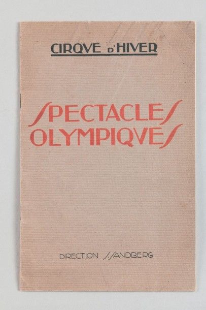 null Spectacles olympiques. Programme avec sa couverture des «Spectacles olympiques»...