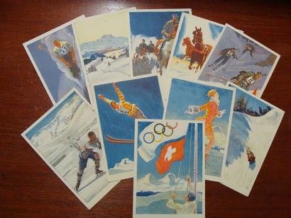 null Série complète des 10 cartes-postales en couleur (9 x 14 cm). Neuves.