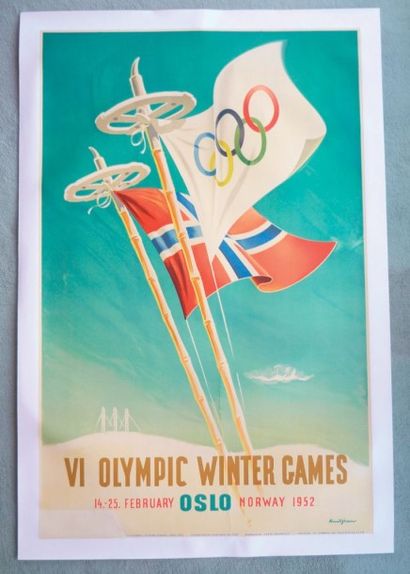 null Affiche officielle: «VI Olympic Winter Games, 14-25 february, Oslo, Norway 1952...