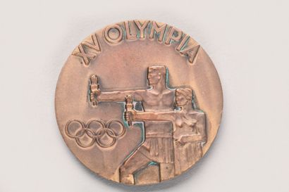 null Médaille de participant. Avers: Xvè Olympiade (torche); revers: Helsinki 1952,...