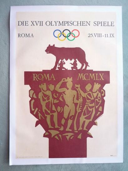 null Affiche officielle: «Die XVII Olympischen Spiele, Roma, 25.8/11.9. 1960» . Par...