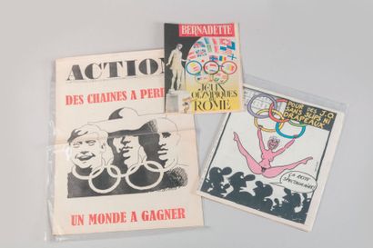 null 1960-68-80. Presse. 3 UNES couleur rares: a) numéro d' «Action» (54 x 37 cm)...