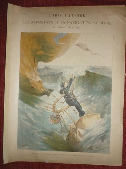 null 1885. Revue: «Paris Illustré», numéro 24, «Les Aérostats et la navigation aérienne»...