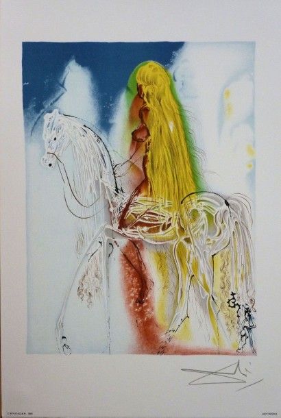 Salvador DALI (Spain 1904-1989)(1904-1989) (after) Lady Godiva',1983. Lithograph...