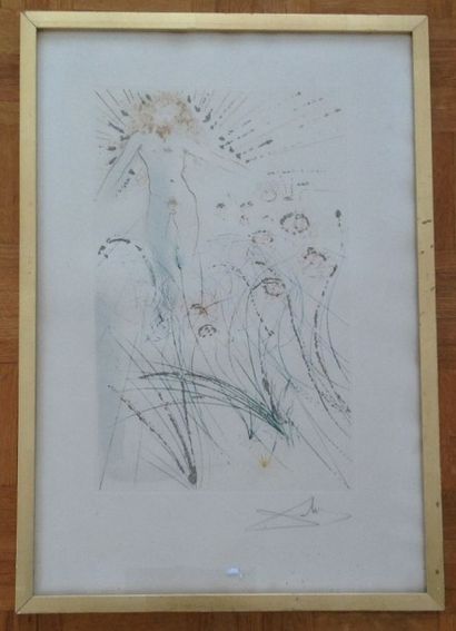 Salvador DALI (Spain 1904-1989) The song of songs Drypoint and Color Engraving Signed...