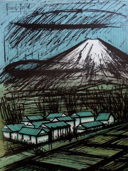 Bernard BUFFET (French 1928 - 1999) (After) Le mont Fuji et ses rizières, 1980 Signé...