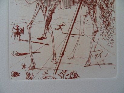 Salvador DALI Don Quichotte Eau-forte sur papier Signée dans la planche Vélin Arches...