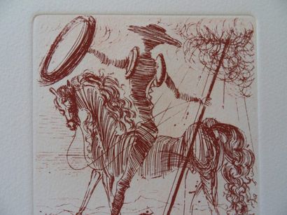 Salvador DALI Don Quichotte Eau-forte sur papier Signée dans la planche Vélin Arches...