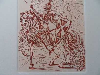 Salvador DALI (Spain 1904-1989) El Cid Etching on Arches Vellum paper Signed in the...