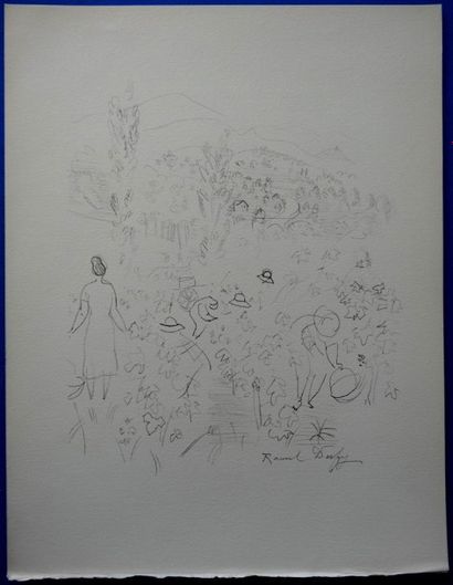 Raoul Dufy Les Vendanges, 1952 Lithographie et pochoir sur papier Vélin, Signée dans...