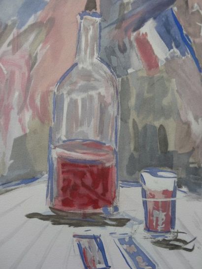 Maurice UTRILLO (French 1883-1955) "The wine of the 14th of July", 1952 Lithograph...