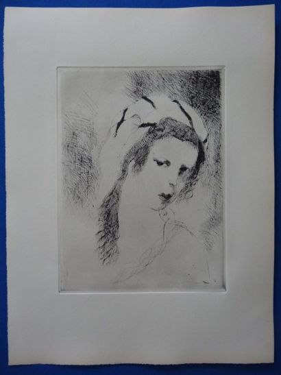 Marie LAURENCIN (French 1883-1956) "Jeanne" Original etching on Vellum paper Dimensions:...