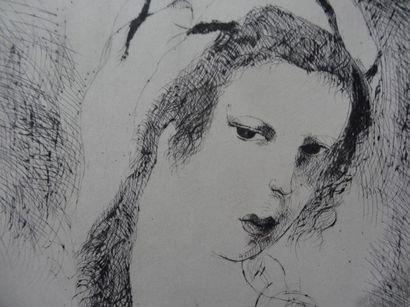 Marie LAURENCIN (French 1883-1956) "Jeanne" Original etching on Vellum paper Dimensions:...