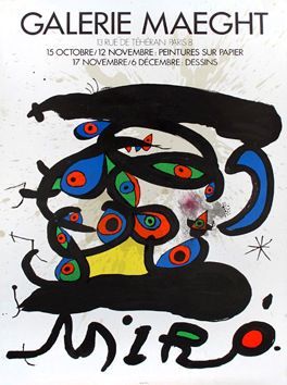 Joan MIRÓ (Spain 1893-1983) Poster of the exhibition at Galerie Maeght 15 Octobee...