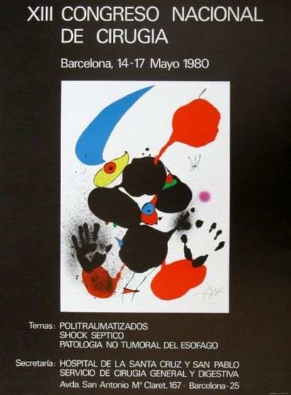 Joan MIRÓ (Spain 1893-1983) Poster XIIth Surgery congress - Barcelona (Spain) 1980...