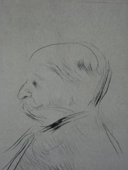 HENRI DE TOULOUSE-LAUTREC "Profile of a man" Drypoint original engraving on fine...