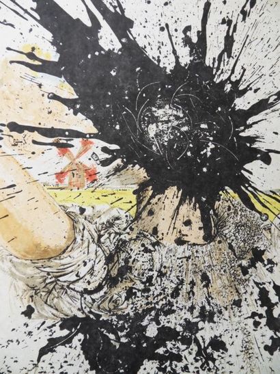 Salvador DALI (Spain 1904-1989) (After) "The exploding head of Don Quichotte" Lithograph...