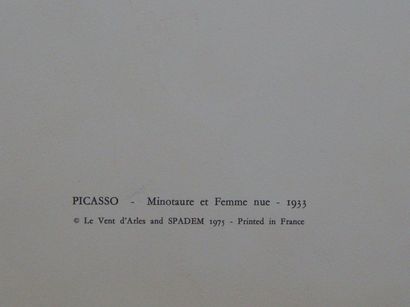 Pablo PICASSO (after) Minotaure et femme nue Lithographie et pochoir (procédé Jacomet)...