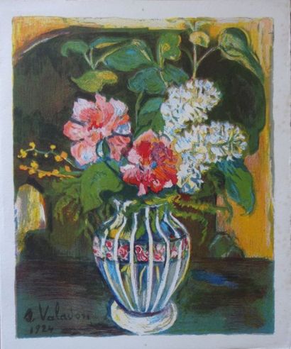 Suzanne VALADON Bouquet de fleurs Lithographie after un tableau de l'artiste, sur...