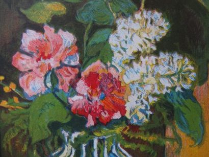 Suzanne VALADON Bouquet de fleurs Lithographie after un tableau de l'artiste, sur...