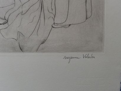 Suzanne VALADON Fille aux gros seins et femme vieille Gravure originale (Pointe sèche)...