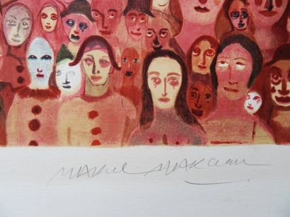Marcel MARCEAU (dit "le Mime") La Manifestation Lithographie sur Vélin Rives Signée...