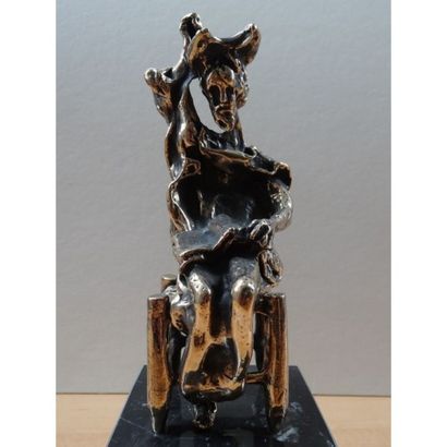 Salvador DALI (Spain 1904-1989) Don Quixote sitting Bronze sculpture made using the...