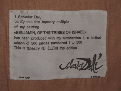 Salvador DALI (Spain 1904-1989) (After) The Twelve Tribes of Israel, "Benjamin" Tapestry...