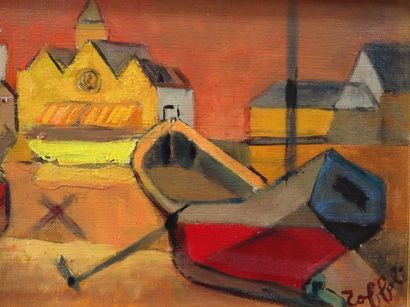Louis TOFFOLI (Italy 1907- France 1999) The port of St Gilles (a city in Vendée west...