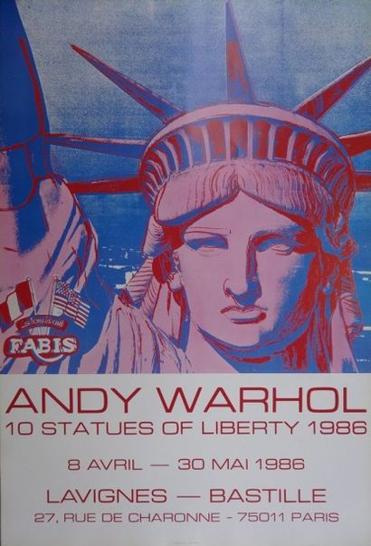 WARHOL Andy (1928-1987) 10 Statues of Liberty Affiche originale Éditée par la Galerie...