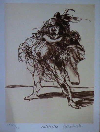 Claude WEISBUCH (French1927-2014) "Pulcinella" Original lithograph signed and numbered...