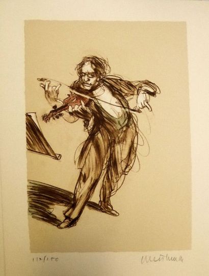 Claude WEISBUCH (French1927-2014) "Le Violoniste" Original lithograph signed and...
