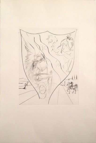 Pierre-Yves TREMOIS (French 1921) "Don Quichotte" Gravure Dimensions: 55 x 38 cm
