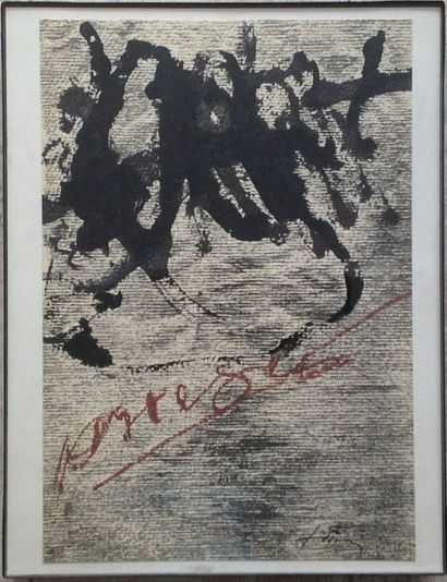 ANTONI TAPIES (1923-2012) "Petite écriture marron" Photogravure signée dans la planche,...