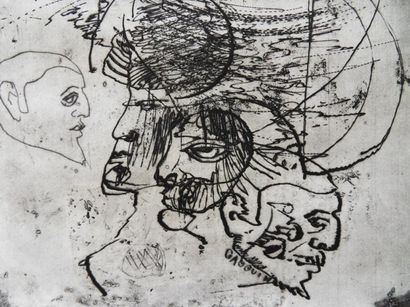 Ladislas KIJNO Hommage à Gauguin Gravure signée au crayon sur vélin Limitée à 35...