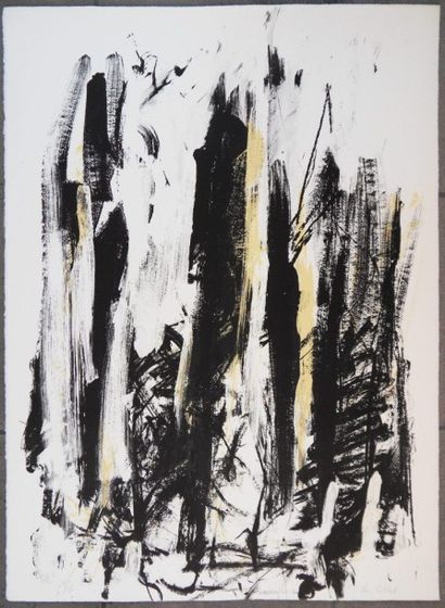 Joan MITCHELL (USA 1925-1992) Les arbres en jaune Lithographie sur pierre sur Vélin...