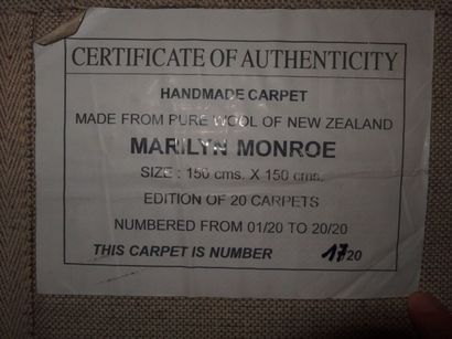 Andy WARHOL (1928-1987) (after) Marilyn Monroe Tapis en pure laine de Nouvelle-Zélande...