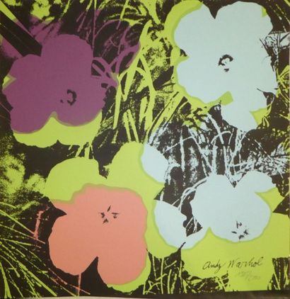 Andy WARHOL (1928-1987) (after) "Fleurs" Lithographie signée dans la planche et numérotée...