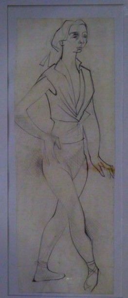 Camille HILAIRE (French 1916-2004) "The dancer" Original pencil drawing on paper...