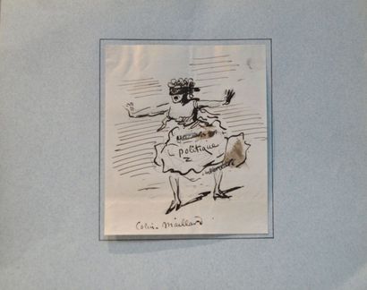 Amédé de NOE dit CHAM "Colin Maillard" Dessin caricature ? l'encre sur papier contracollÈ...