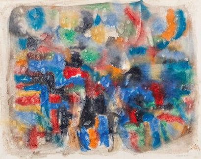 Jacques GERMAIN (1915-2001) Composition multicolore, 1967 Gouache on paper Signed...