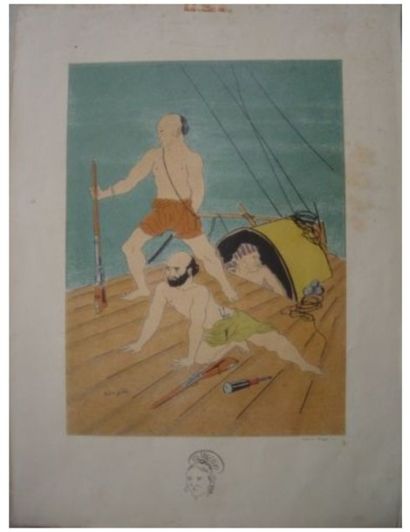 Tsuguharu FOUJITA (Japan 1886 - France 1968) Aquatint from "Propos d'un intoxiqué"...