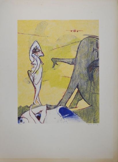 Dorothea TANNING Hommage ? Max Ernst, 1974 Lithographie sur papier signèe en bas...